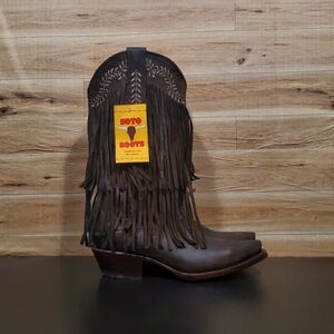 Soto Boots Santa Fe Two Layer Fringe Brown Boots Shoes Women's Size 5.5